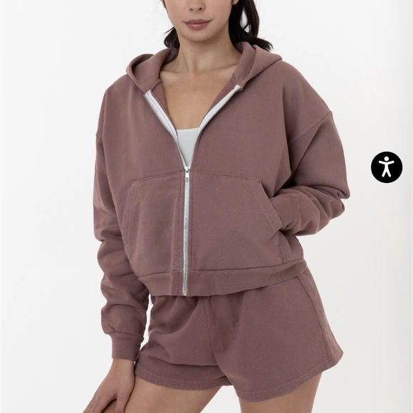 Los Angeles apparel heavy cotton cropped hoodie - Picture 1 of 3